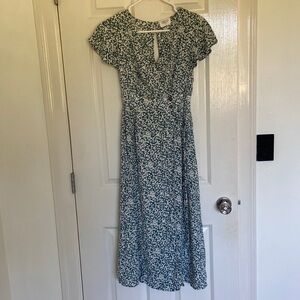 Sienna Sky Blue and White Flutter Sleeve Sundress